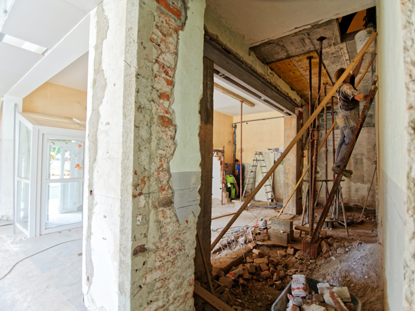 Home renovation project for knocking down internal walls